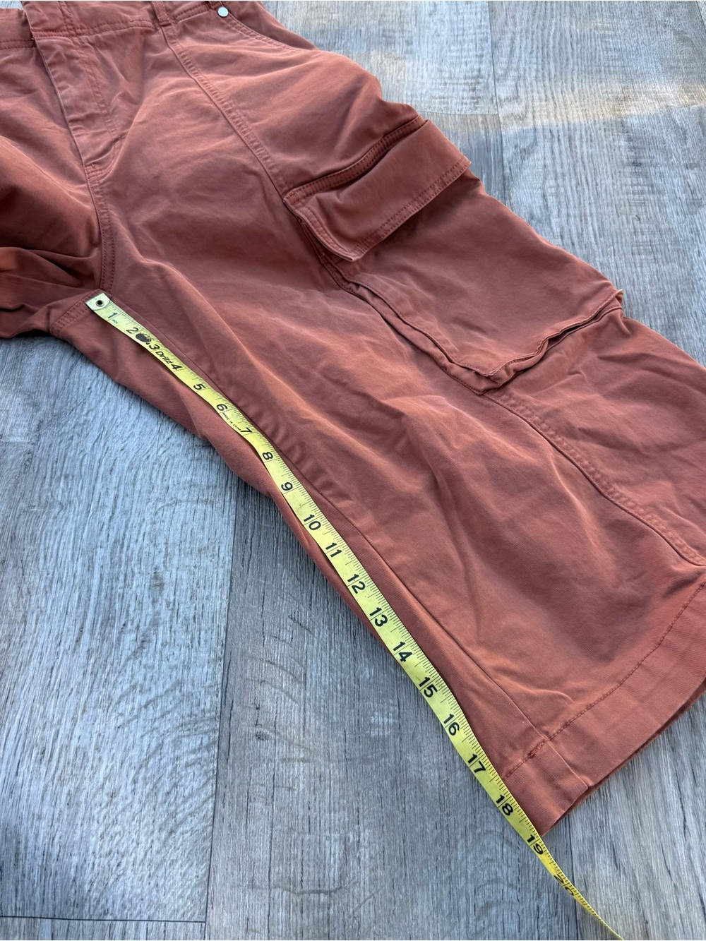 Anthropologie Rust-Brown Cargo Bermuda Shorts - Picture 9 of 11